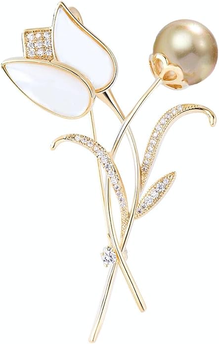 Rhinestone Flower Brooch Austrian Crystal Flower Pin 18k Gold Plated Floral Brooch Lapel Pin Jewelry Mother's Day Birthday Gifts for Mom Wife