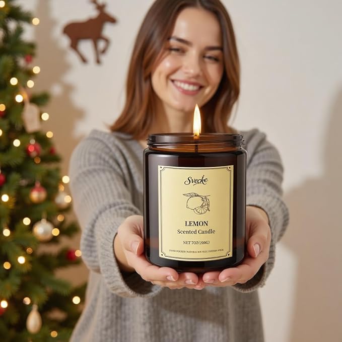 6 Pack 42oz Fall Scented Candles, Soy Wax Candles for Home, Aromatherapy Candle Gift Set for Women Men, Long Lasting Jar Candles, Ideal for Birthdays Holidays