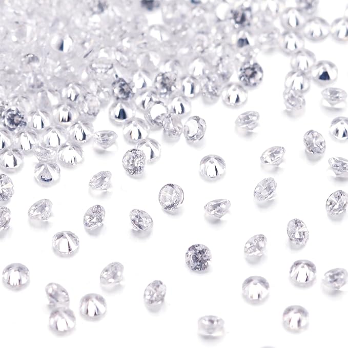 Fashewelry 1000Pcs Crystal Clear Cubic Zirconia Faceted Rhinestone Cabochons 1mm Mini Pointed Back Diamante Gems Beads No Hole for Nail Art Craft Replacing Jewelry