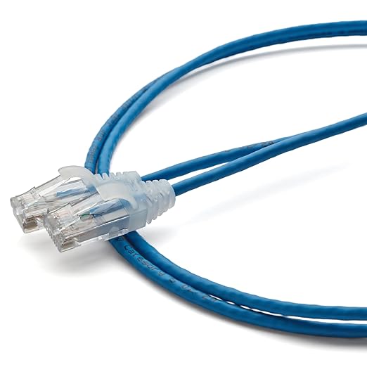 TRUECABLE Cat6 Component Rated Patch Cable, Unshielded (U/UTP), 2ft, Blue, 28AWG Solid Copper, Snagless 10G High-Speed Ethernet Cable, PoE++ 4PPoE 100W, UL Listed, RoHS-3, 1 Pack