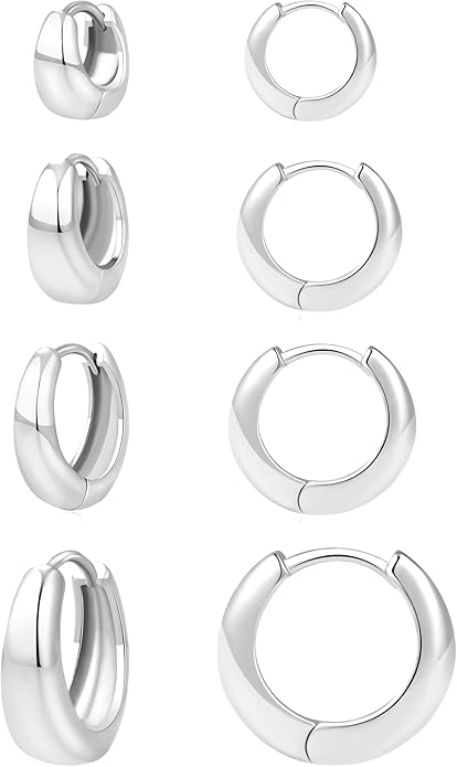 Small Gold Huggie Hoop Earrings Set for Women Men Hypoallergenic 14K Plated Stack Cartilage Earrings, Multiple Piercing Lightweight Mini Thin Cute Dainty Trendy Jewelry Set Christmas Gifts for Women