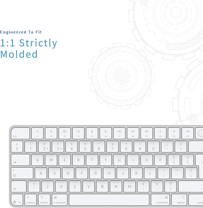 Keyboard Cover for 2024 M4 iMac Magic Keyboard (Europe Layout, 7 Shape Enter Key)(Model A3119, Touch ID, with Numeric Key) - Ultra Thin, Protective and Clear Keyboard Cover Protector Skin