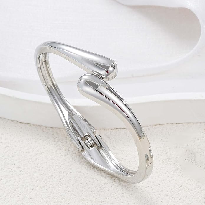 Gold Bangle Bracelets for Women Teens Trendy Chunky Adjustable Twist Cuff Bracelet Jewelry Gifts