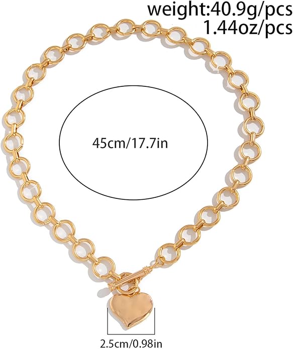 Atiptu Gold Chunky Cross Necklace for Women Statement Cross Pendant Necklace Layered Hammered Bold Cross Necklace Vintage Toggle Clasp Necklace Jewelry
