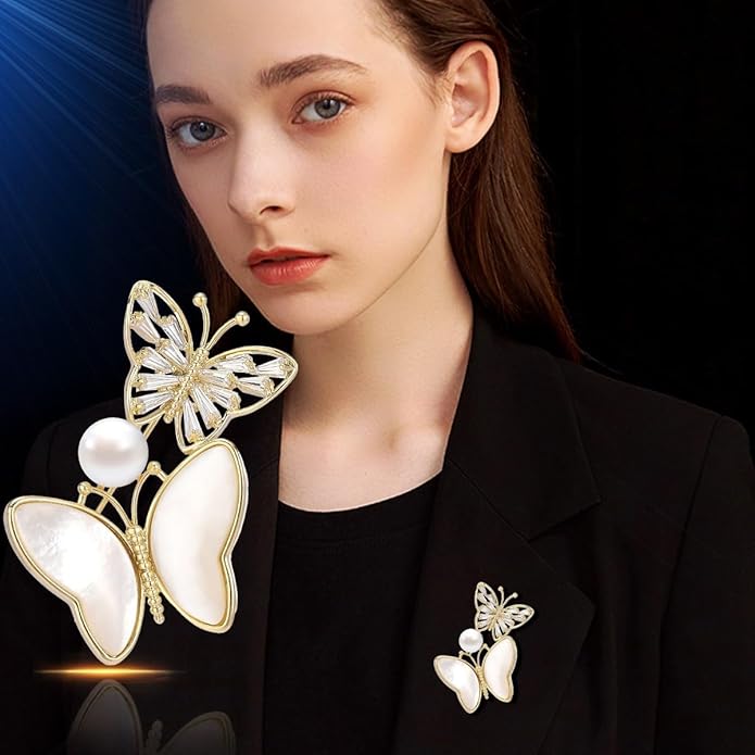 Animal Brooch Insect Bird Brooches Pearl Rhinestone Crystal Brooch 18k Gold-Plated Lapel Pins Jewelry Gifts Birthday Gifts for Women Men