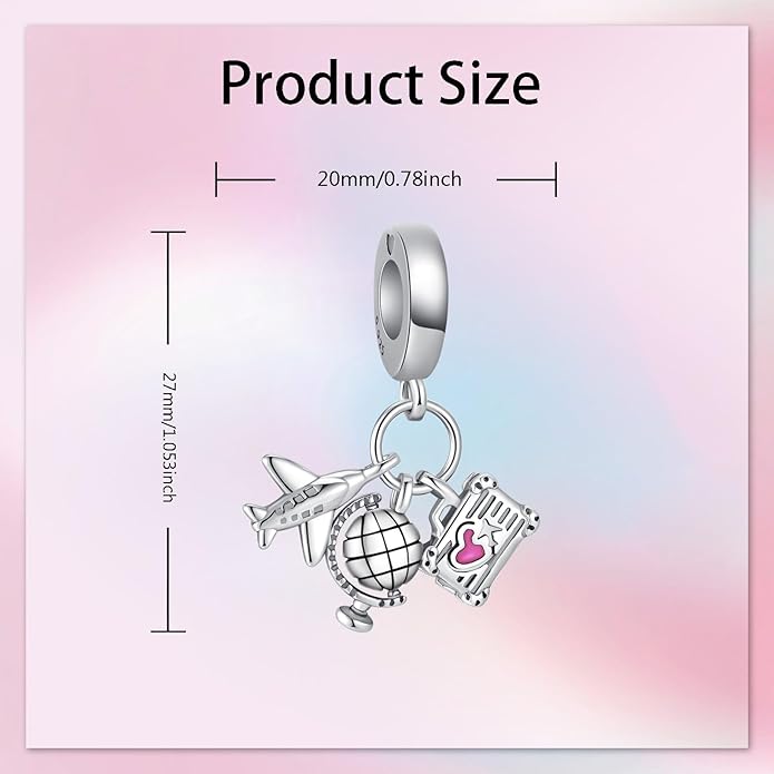 Birthday Fashion Love Heart Dangle Charm 925 Sterling Silver Charms fits Bracelets and Necklace Pendant Bead Charms Jewelry Present for Women Family Friends
