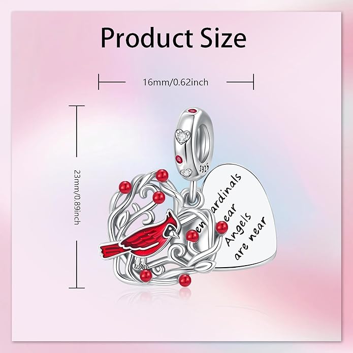 Birthday Fashion Love Heart Dangle Charm 925 Sterling Silver Charms fits Bracelets and Necklace Pendant Bead Charms Jewelry Present for Women Family Friends