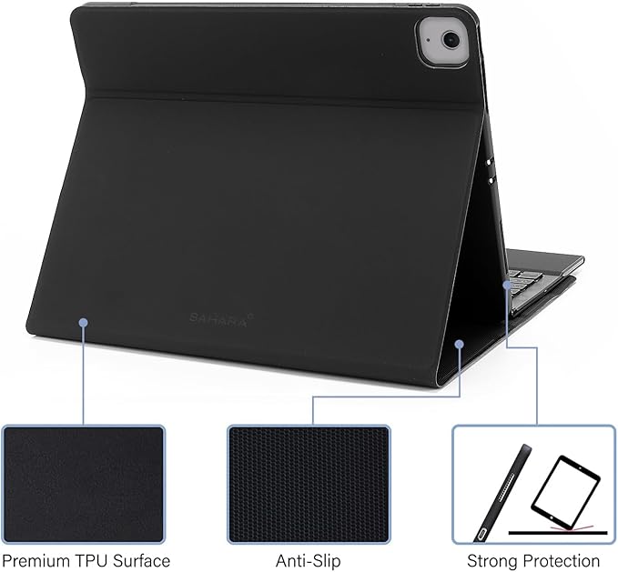 Sahara - Navigate Series Keyboard Case with Track Pad for iPad Air 13" (M2 2024/M3 2025), Black, (TB00418)