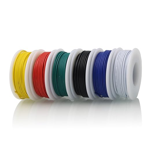 Hook up Wire Kit (Stranded Wire Kit) 18 Gauge 6 Colors 16.4 feet Each Electrical Wire 18 AWG