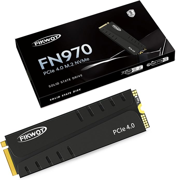FN970 4TB M.2 2280 PCIe Gen4 x4 NVMe 1.4 Internal Solid State Drive with Heatsink - Speeds up to 7,400MB/s, Configure DRAM Cache, Compatible PS5 Internal SSD