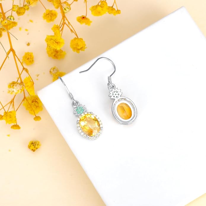 VONALA Flower Earrings for Women 925 Sterling Silver Rose/Lotus/Scottish Thistle/Tulip/Lilac/Mushroom/Pineapple Dangle Drop Earrings Flower Jewelry Gifts for Women Girls Birthday Gifts