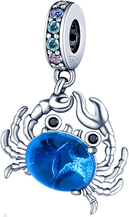 925 Sterling Silver Charms Bead for Bracelets Necklaces, Star Moon Crescent Sun Solar Pendent, Blue Ocean Starfish Shells Turtle Crab Starry Sea Cute Jewelry Birthday Gifts for Women Men