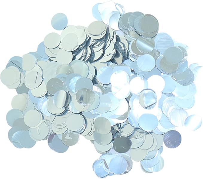 Silver Table Confetti 0.59 inch Metallic Foil Confetti for Wedding Birthday Party Confetti Decoration (2.12 oz /1 pack)