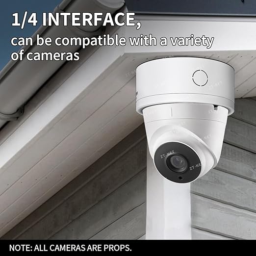 ZT-NET Universal Bullet Security Mount Box Dome Camera Junction Box Bracket Hide Cable ABS Plastic Enclosure Indoor Camera Cover CCTV Surveillance White 1 Pack (Not Included Camera)