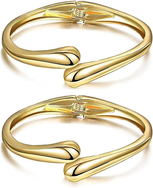 Gold Bangle Bracelets for Women Teens Trendy Chunky Adjustable Twist Cuff Bracelet Jewelry Gifts