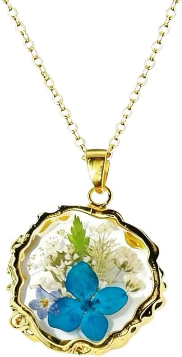 Birth Flower Necklace,1-12 Birth Month Flower Handmade Pendant Necklaces for Women Personalized Custom Floral Jewelry,Boho jewelry,Birthday Gift for Women Girls Best Friend