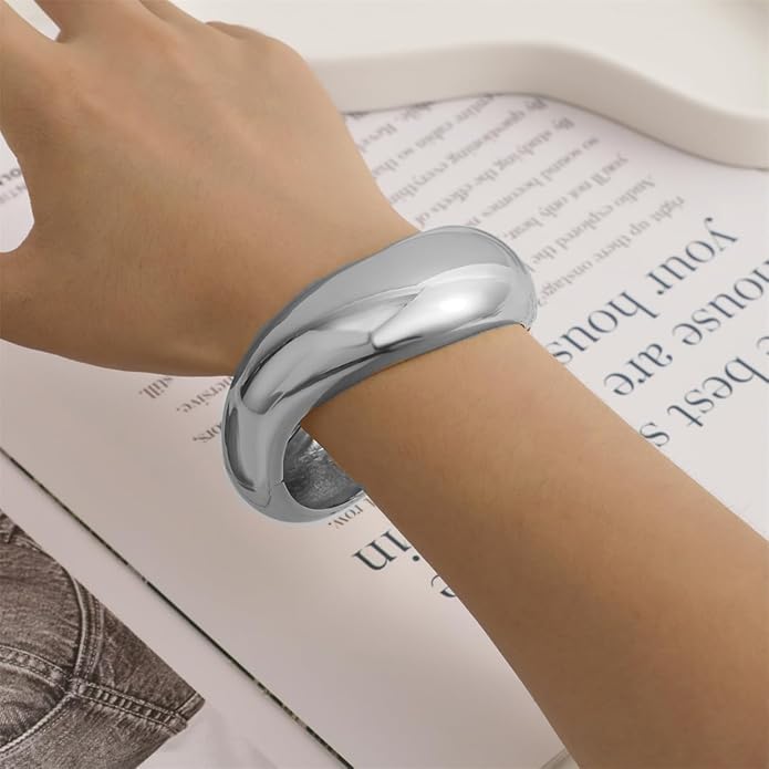 Gold/Silver Cuff Bangle Bracelets For Women Chunky Waterdrop Twisted Hinged Bangle Bracelets Minimalist Arm Cuff Bracelet Jewelry Gifts