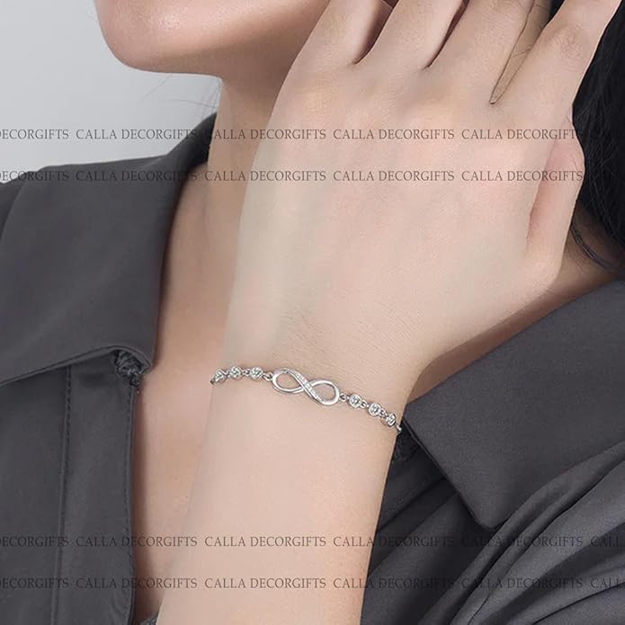 To My Granddaughter - Infinity Heart Bracelet Gift with Meaningful Card, Granddaughter Gifts from Grandma & Grandpa, Elegant Silver Jewelry for Birthday, Graduation, Christmas.