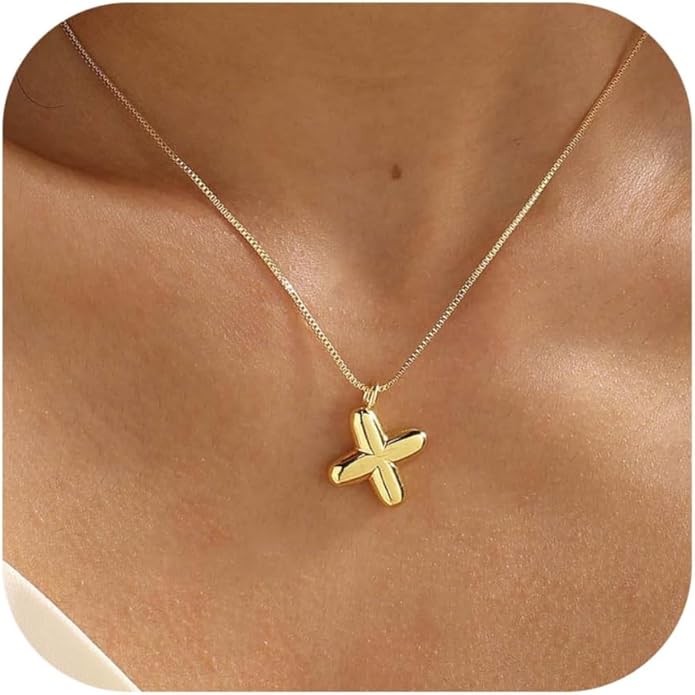 Bubble Gold Silver Letter Necklace Initial Necklaces for Women Trendy 14K Dainty Charm Pendant Name Necklace Personalized Jewelry Gift for Women Teen