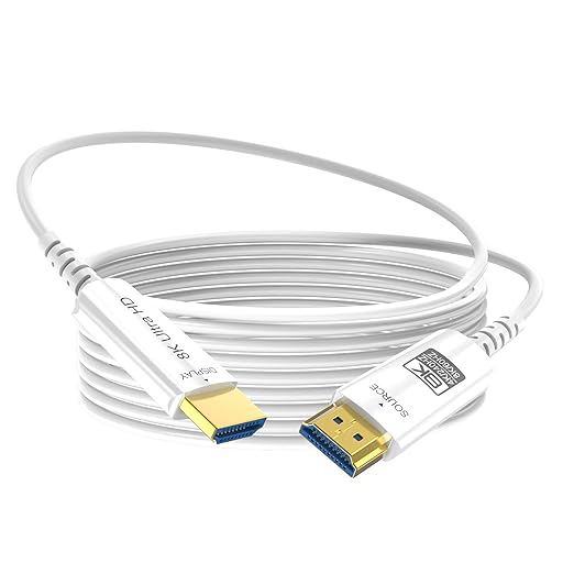 8K Fiber Optic HDMI Cable 80 FT, 8K@60Hz 4K@240Hz, Thin Extra Long HDMI Cable 48Gbps Ultra High Speed, Dynamic HDR, eARC, HDCP 2.2&2.3, 3D, Compatible for PS4/5/Xbox/TV/Laptop/Monitor