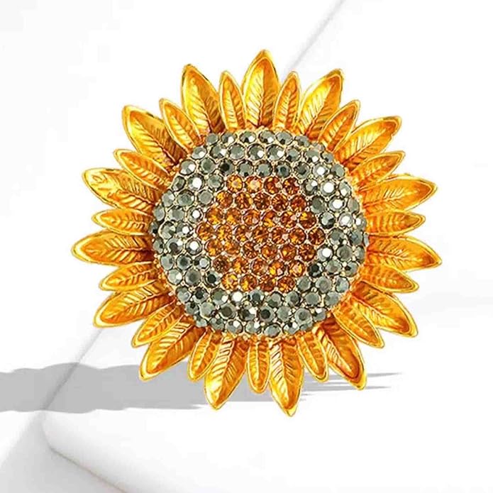 Crystal Pearl Flower Brooches Pins Fashion Beautiful Created Rhinestone Floral Brooch Good Idea for Party Dance Wedding Banquet for Elegant Women Girl