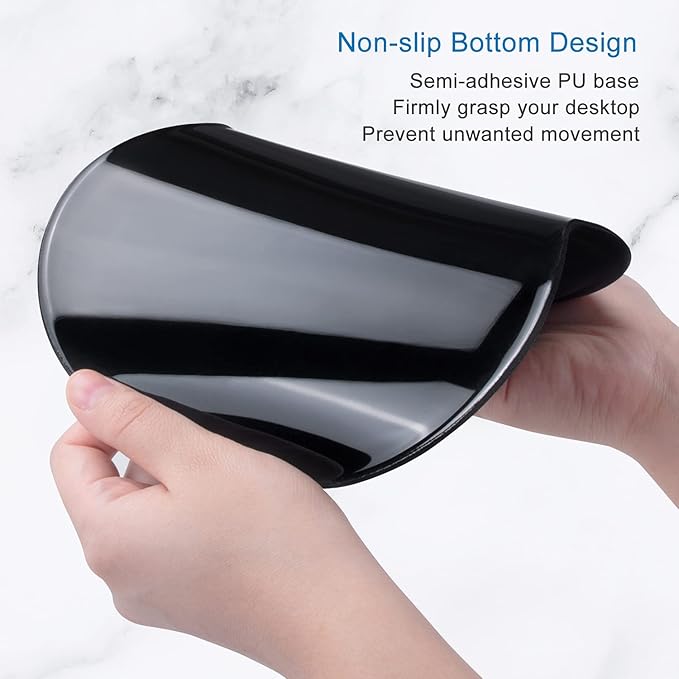 ITNRSIIET Ergonomic Mouse Pad with Gel Wrist Support Small Wrist Rest Smooth Surface Non-Slip PU Base Comfortable Office Supplies Pain Relief, 8.7 x 7.2 inches, Green