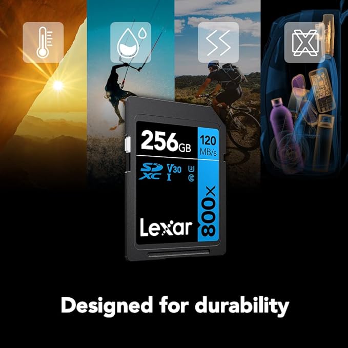 Lexar High-Performance 800x 128GB SDXC UHS-I Memory Card, C10, U3, V30, Full-HD & 4K Video, Up to 120MB/s Read, for Point-and-Shoot Cameras, Mid-Range DSLR, HD Camcorder (LSD0800128G-BNNNU)