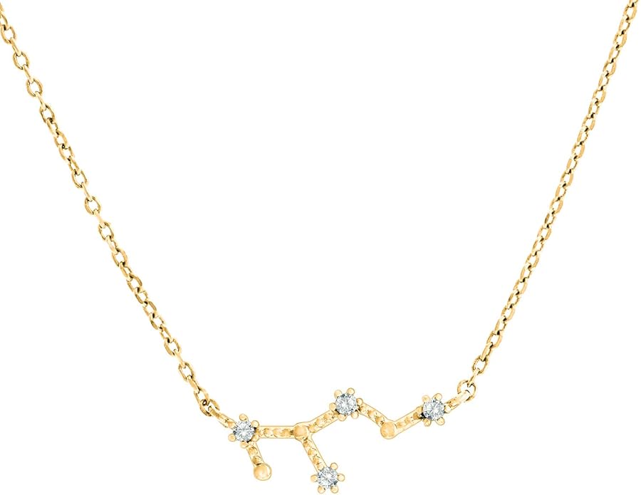 PAVOI 14K Gold Plated Astrology Constellation Horoscope Zodiac Necklace 16-18"