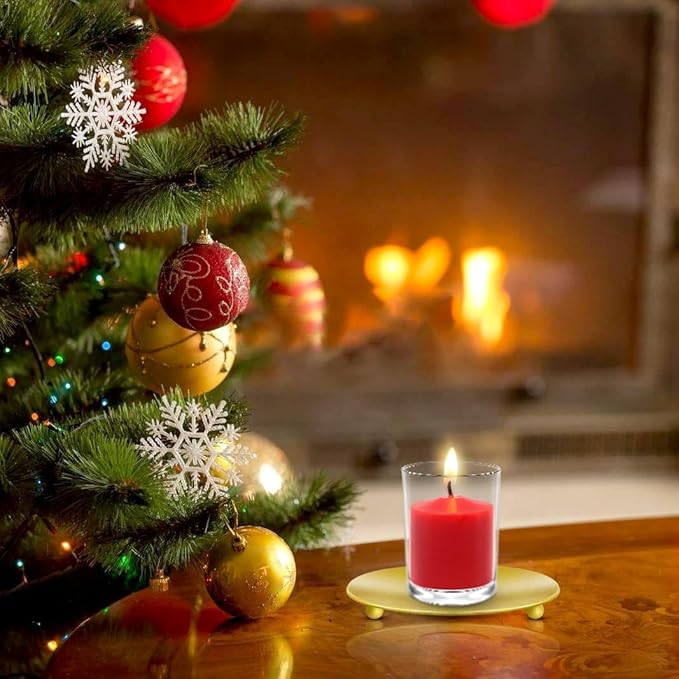 9 Packs Red Votive Candles, Small Unscented 1.5 Inch Wide by 1.25 Inch Tall Wax Burgundy Colored Candles for Christmas Wedding, Party, Table, Holiday & Home Decoration - 8 Hours Burn Time