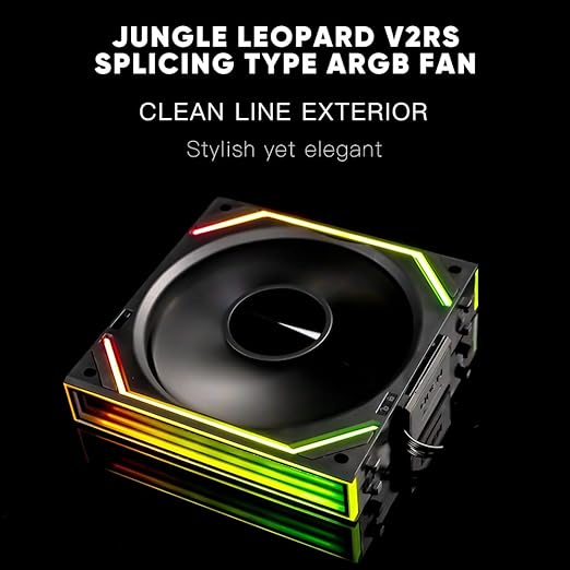 Jungle Leopard Interstellar V2 RS 120mm PC Reverse Blade Case Fan Infinity Mirror Module Daisy-Chain ARGB Fan Triple Pack Suitable Computer Cooling Fans 360mm AIO Cooler(Black-3Pack)