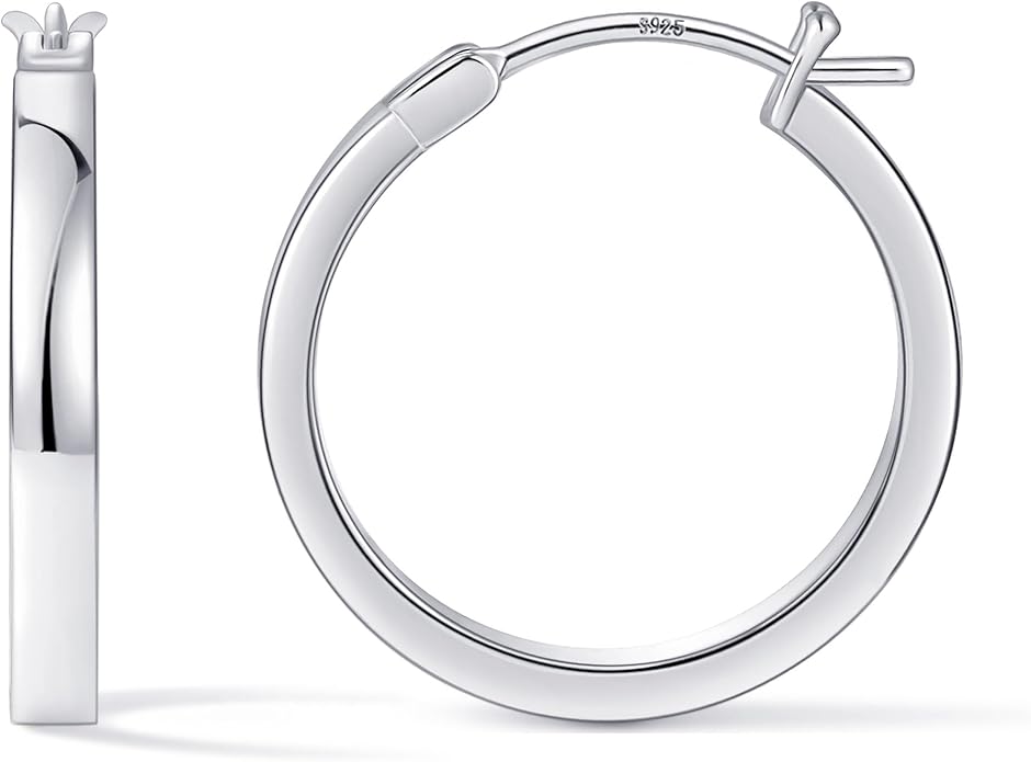 Gacimy Flatted Hoop Earrings for Women 14K Gold Plated with 925 Sterling Silver Post