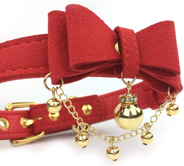 Bell Choker Collar Necklace Lolita Bow Collar Cat Kitty Velvet Necklace