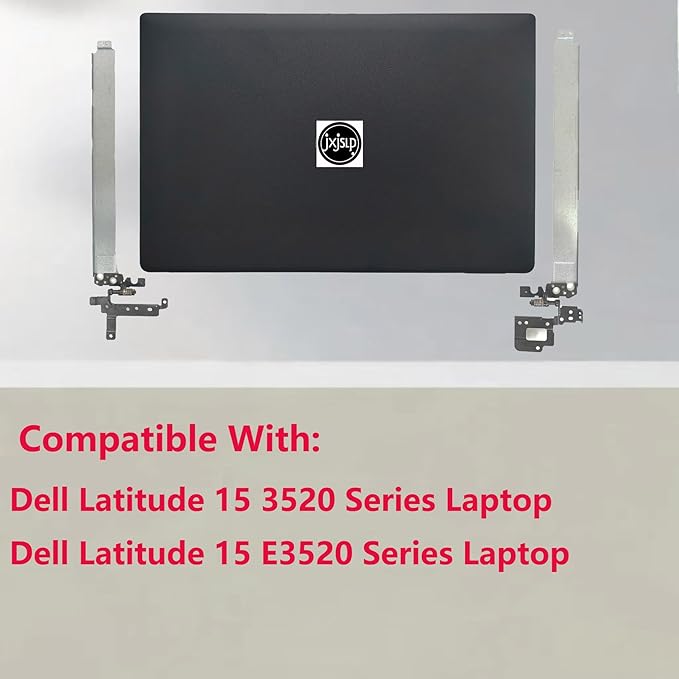 Replacement LCD Back Cover Rear Top Lid with Hinges for Dell Latitude 15 3520 E3520 Series Laptop,New Dell Latitude 3520 Back Cover and Hinge P/N: 17XCF 017XCF Black