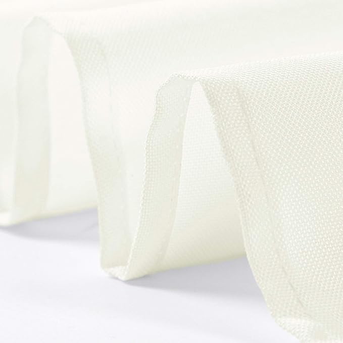 25pcs Polyester Cloth Napkins - 20 x 20 inch Ivory Dinner Washable Napkins with Hemmed Edges for Restaurant/Wedding/Hotel(25,Ivory)