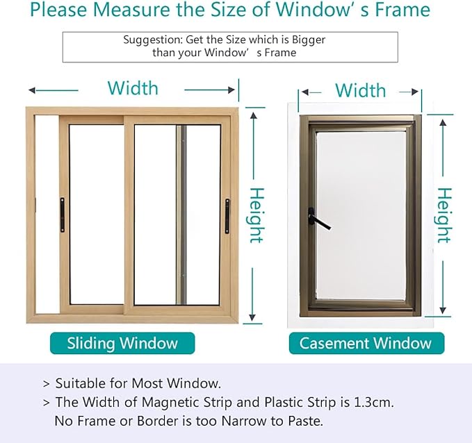 VKX Adjustable DIY Magnetic Window Screen, Fiberglass Mesh, Strong(720GS) Magnetic Strips, White Frames Grey Mesh, Suitable for Various Types of Screen Windows (36 "x 55")