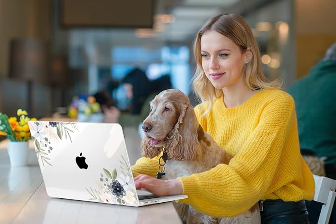 MEEgoodo Case for MacBook Air M4/M3/M2 13.6 inch 2025 2024 2022, Fit Model A3240 A3113 A2681, Compatible with MacBook Air 13 inch, Laptop Hard Shell Case with Keyboard Cover, Vintage Floral