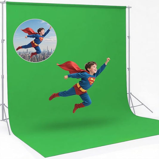 Green Screen Backdrop for Photography, Chromakey Greenscreen Background with Matt Surface for Live Streaming Video Conference Zoom Meeting Interviews or Video Prodction - 10x12ft