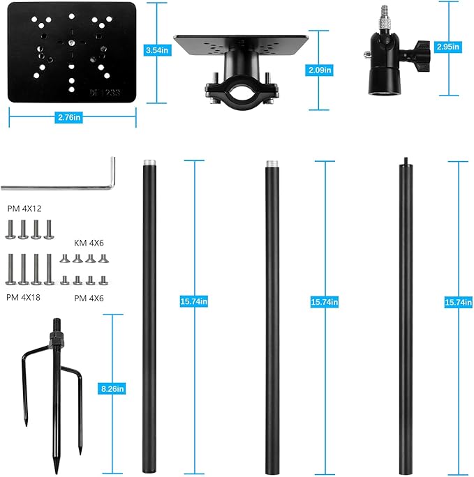 Ground Stake Mount for eufy Solocam S340/E30/S330,Reolink Argus PT 3MP/4MP/5MP,AOSU SE/Lite/Max,ANSQUE(GU01/SA01),SEHMUA,TP-Link Tapo Outdoor Pan/Tilt Wi-Fi,Cinnado B6 Security Cameras (Black)