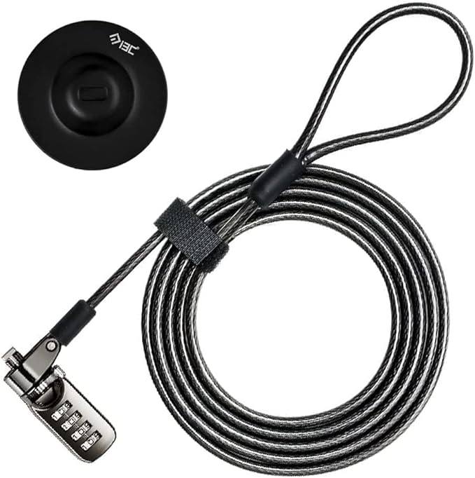 I3C Laptop Cable Lock 4 Digital Combination Lock Security Computer Cable Lock Anti Theft Combination Lock Compatible for Tablet Laptop (1 Pack)
