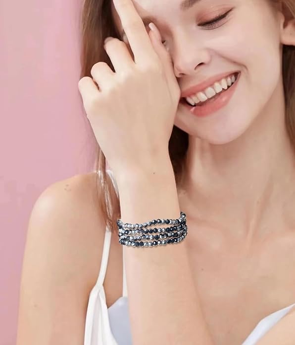 Noessla Beaded Boho Stretch Bracelet Colorful Stackable Crystal Beads Bracelets Trendy Costume Jewelry Mothers Day Gifts for Women