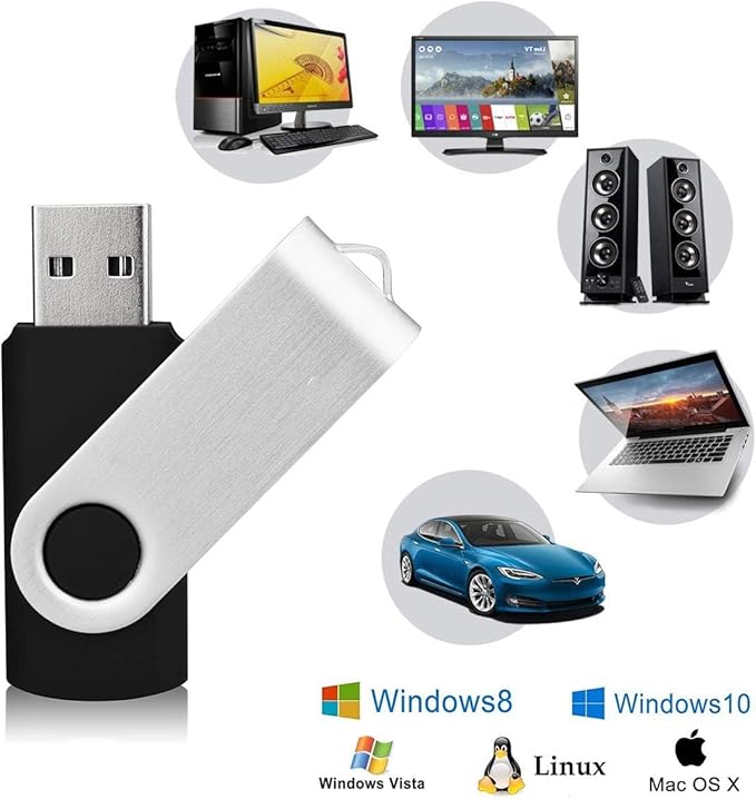 KEXIN 128GB Flash Drive 20 Pack Flash Drive Bulk USB Thumb Drive 128 GB USB Drive USB 2.0 Flash Drive with Led Indicator, Black
