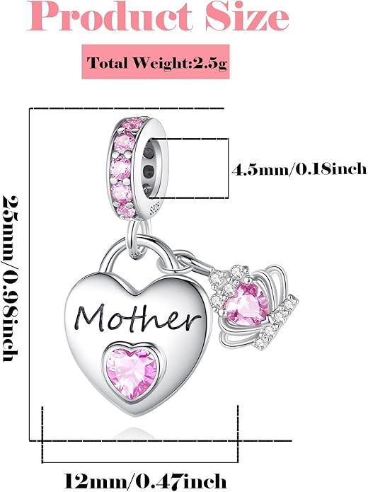 Family Charms for Charms Bracelet: 925 Sterling Silver Heart Dangle Charms for Bracelets and Necklaces, Birthday Mother's Day Christmas Jewelry Gifts For Women.