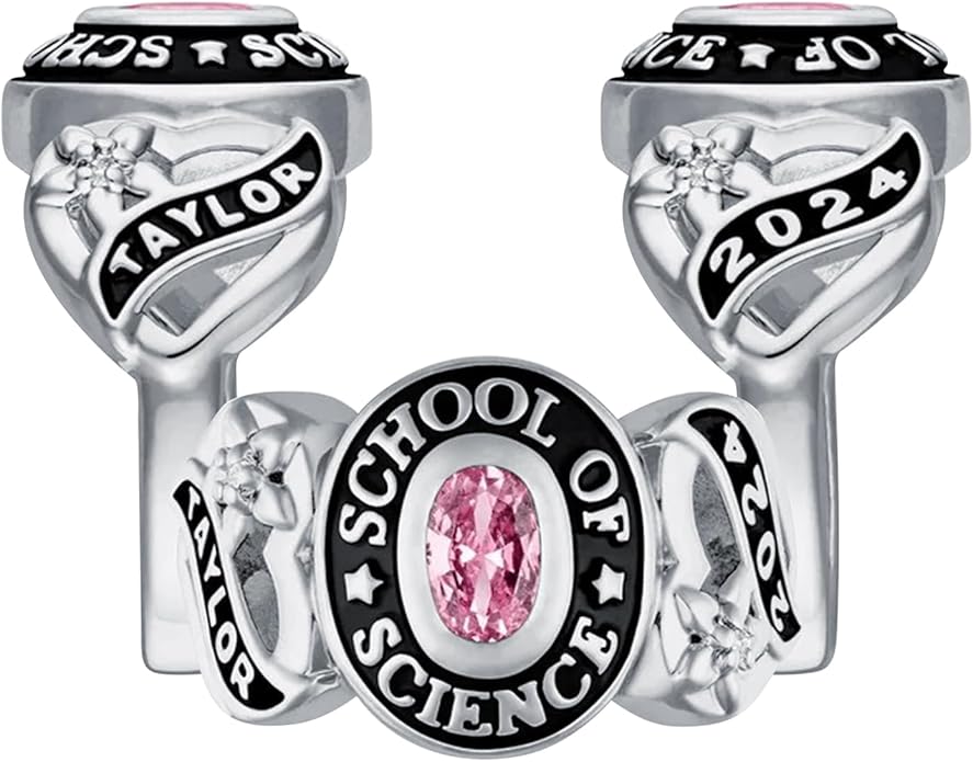 Custom Class Rings Personalized Birthstone Rings High School College Ring 925 Sterling Silver Engraved 2025 Graduation Jewelry Gifts for Women Size 4-15