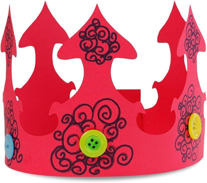 Hygloss Bright Colors Paper Crowns 12 Pack - Paper Crowns for Kids to Decorate - Craft Activity - Blank Crown for Adults - Perfect for Parties, Celebrations - DIY Crown Crafts