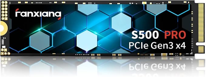 S500 Pro 256GB NVMe SSD M.2 PCIe Gen3x4 2280 Internal Solid State Drive, SLC Cache 3D NAND TLC, Up to 3200MB/s, Compatible with Laptop and PC Desktops(Black)