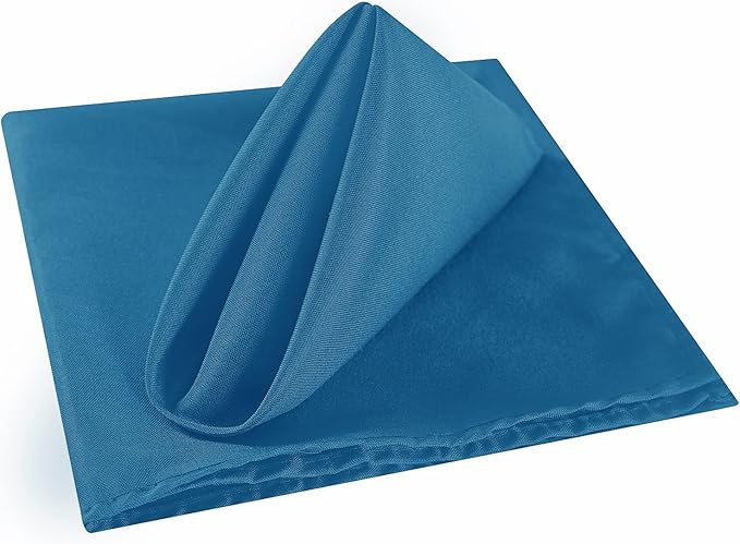 Cloth Napkins 20x20 inch Washable Polyester Dinner Napkins Soft Table Napkins for Wedding Party Dining Banquet(Mediterranean Blue,12PCS)