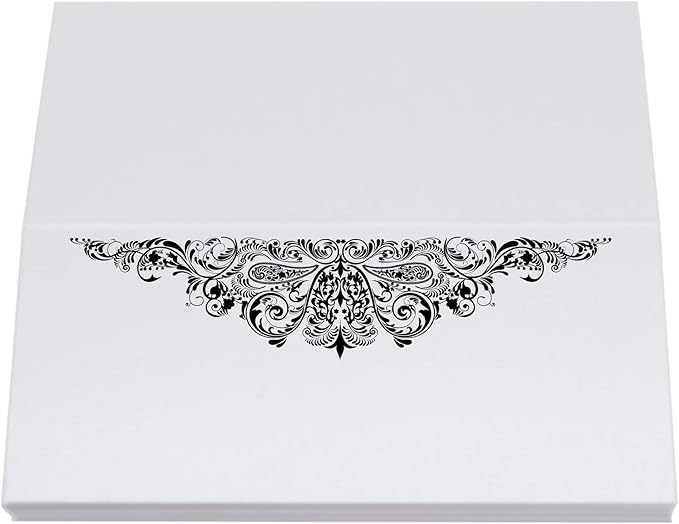 Paisley Place Cards, Black (Choose Color), Set of 150, Pre-cut and Scored - Wedding, Party, Dinner, and Special Events - Made in the USA