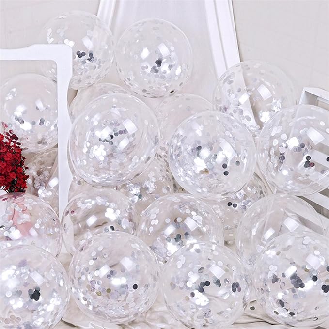 Silver Table Confetti 0.59 inch Metallic Foil Confetti for Wedding Birthday Party Confetti Decoration (2.12 oz /1 pack)