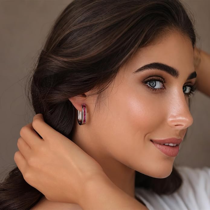 Trendy CZ Gold/Silver Hoop Earrings for Women Square Hypoallergenic chunky gold Hoop Earrings Geometric Minimalist Rectangle Hoops