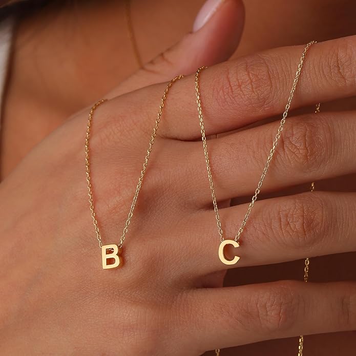 Valentines Day Gifts Initial Necklace for Women Girls Kids - Dainty Initial Necklace Tiny A-Z Pendant Necklace Cute Letter Necklace